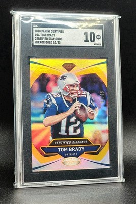 TOM BRADY JERSEY NUMBER MATCH 2019 CERTIFIED DIAMONDS MIRROR GOLD # 12/25 SGC 10