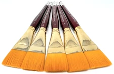 Lot of 5 Professional Artist Brushes Grumbacher Goldenedge 4624 Wash Size 1"