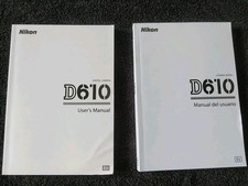 Nikon D610 Camera User's Manual English And Spanish Brand New Page Count 341