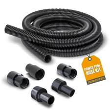 70347 10 Ft. Dust Collection Hose Kit with 5 Fittings for Woodworking Power T...
