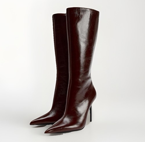 ZARA THIN HEEL LEATHER BOOTS 9US/40EU - 3003/410