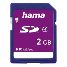 Hama SD Card 2GB Class 4 10mb/s with Write Protection 2 GB, Blue