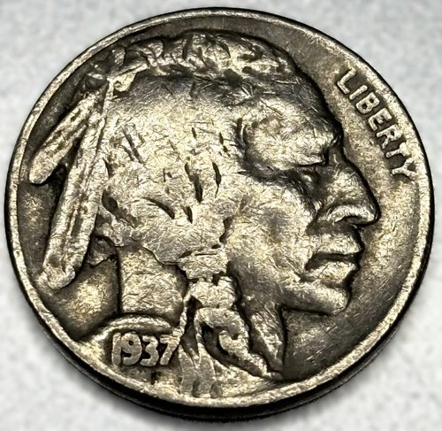 1937-P Buffalo 🦬 Indian Head Nickel 5c Vg Very Good - 1116