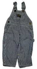 Vintage Oshkosh B'gosh railroad stripe overalls Sz 12 Months Vestbak