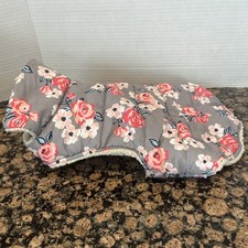 Pup Crew Dog Apparel Fleece Puffer Vest/Coat Flower Size Medium Fur Collar