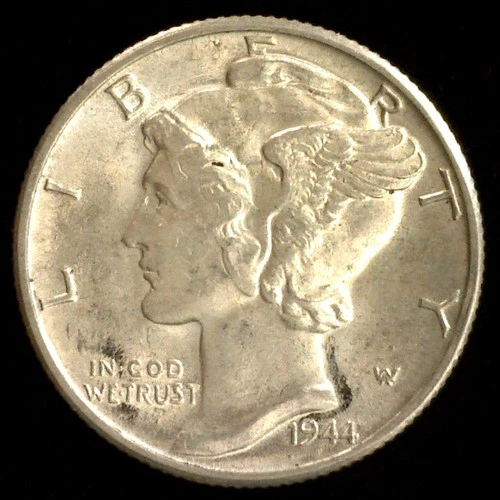 1944 BU Silver Mercury Dime US 10 Cent Type Coin UNCIRCULATED 10c
