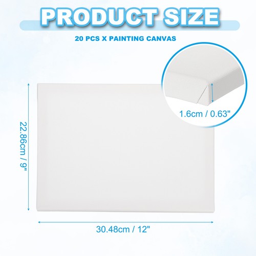 Canvas for Painting, 20 Pack 9x12" Oil Paint Set Art Supplies - Picture 2 of 6