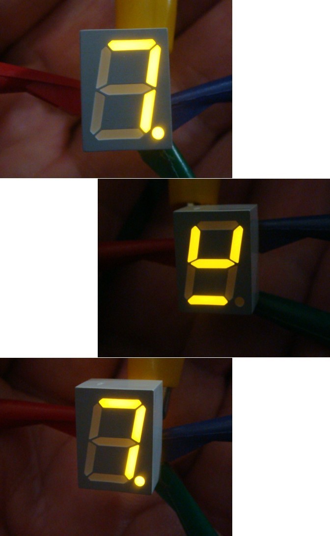 LOT 25 YELLOW-ORANGE 0.4" 7-seg LED Displays - VISHAY TDSY3150 -- New and Unused