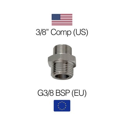 G3/8 BSP to 3/8 US Compression Adapter   Espresso Machine Coffee Faucet EU to US