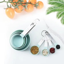 4pc/8pcs Measuring Cups and Spoons Set with Stainless Steel Handles for Baking