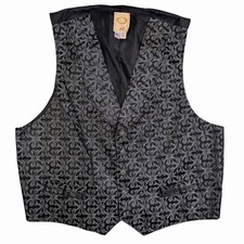 Wah Maker Paisley Style Vest Mens XL Waistcoat Frontier Western Silver Steampunk
