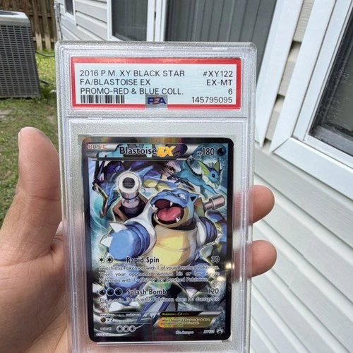 Pokémon Blastoise EX XY122 Red & Blue Promo Full Art Holo Black Star PSA 6