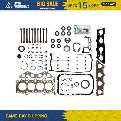 Graphite Full Gasket Set Head Bolts Fit 01-05 Honda Civic VTEC 1.7L SOHC D17A1