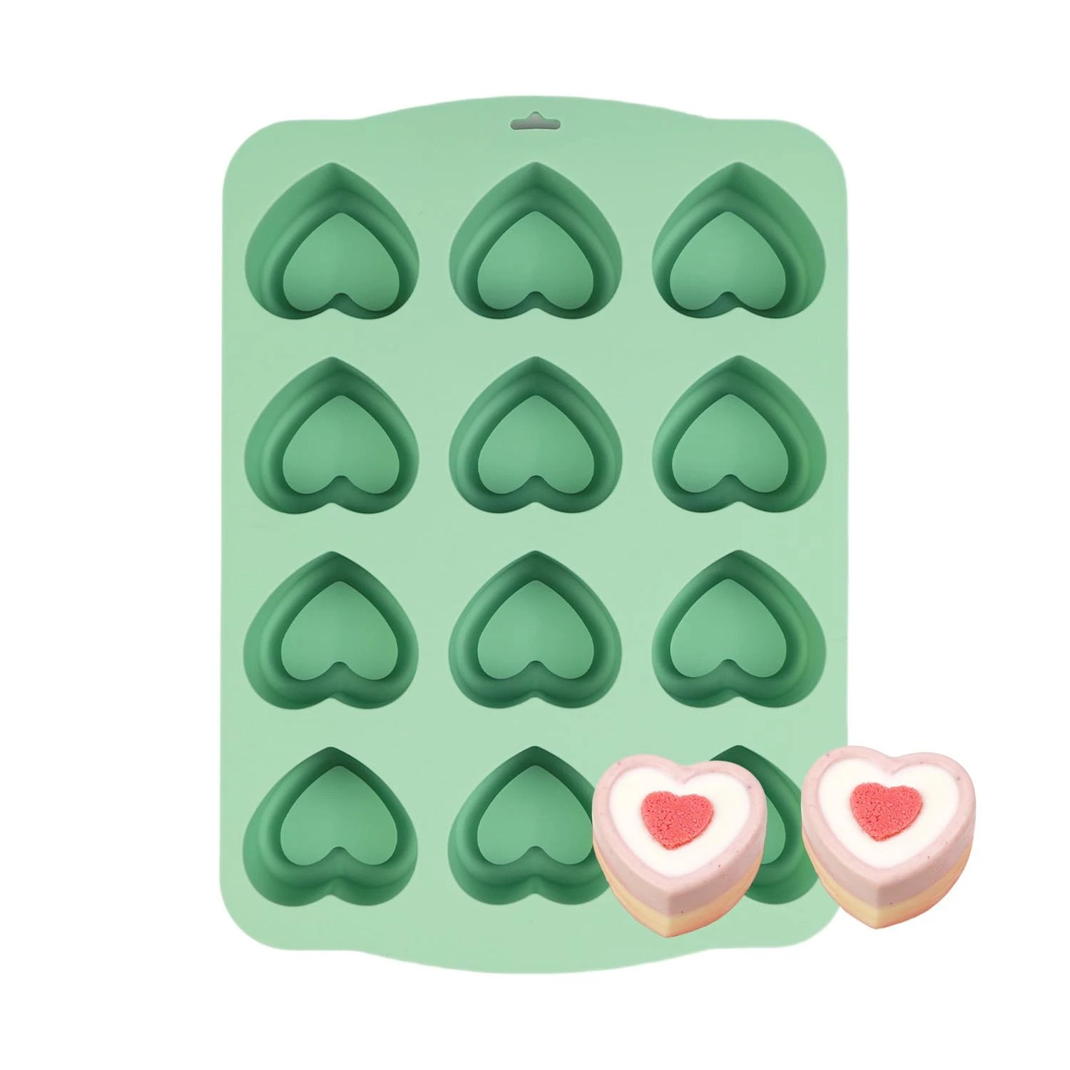 Silicone Mini Heart Shaped Muffin Pan- Nonstick Silicone Molds for Baking, 2....