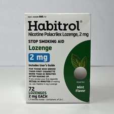 Habitrol Nicotine Lozenges 2 Mg Mint Flavor 72 Count Stop Smoking Aid Exp 01/26