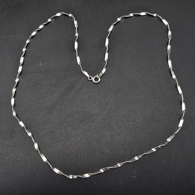 Sterling Silver Twisted Chain 18 Inch 925 Italy