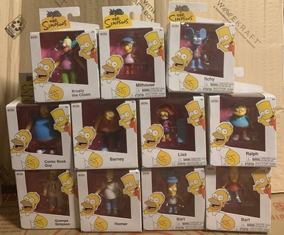 Jakks The Simpsons Lot Of 11 COOL Lisa Bart 2 Krusty Itchy Homer Barney 2.5 Inch