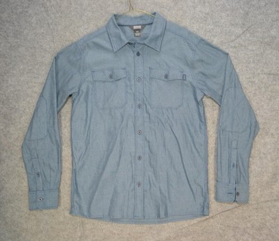 Outdoor Research Shirt Mens M Blue Gastown Twill Button Up Long Sleeve Casual