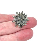 Vintage Sterling Silver 925 Marcasite Flower Ring Size 6
