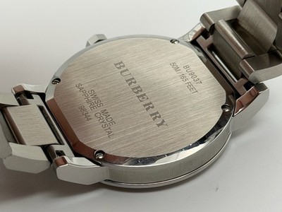 BURBERRY The City BU9037 38MM Checked Trademark Swiss Silver
