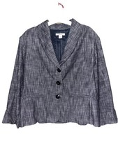 Dress Barn Ladies Blazer Button Up Light Weight Dress Jacket Sz L
