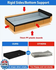 Under Bed Storage Containers, Low Profile Underbed Storage Bin 4.5 Inches Tal...