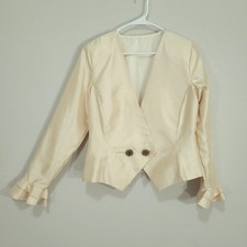 Party Special Occasion Blazer Womens M Butter Cream Dressy Cocktail Formal