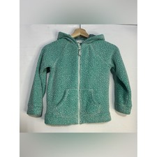 Cat  Jack Sherpa Zip Front Teal Unicorn Hooded Jacket Girls Small 6/6X 