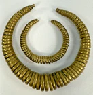 Vintage 1970’s Jahre Messing Brass Spiral Bracelet & Necklace Brutalist Mcm Rare
