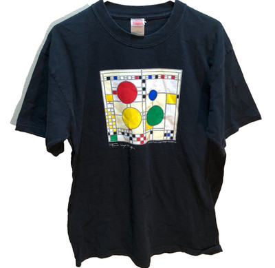 Frank Lloyd Wright Collection Foundation Architect Vintage 2004 Black T-Shirt L