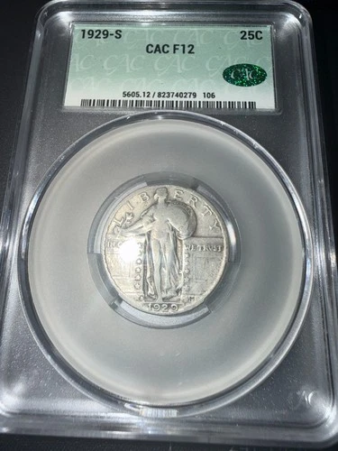 1929-S Standing Liberty Quarter CAC F12 — Better Date SLQ, San Francisco