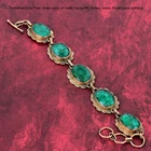 Oval Natural Zambian Emrald Daughter Designer Mother's Day Chain Bracelet Copper