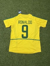 Nike Brazil Retro Ronaldo 9 Jersey 2002 World Cup Home New with Tags