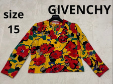 Givenchy 90s Vintage Floral Jacket Yellow Red Cotton Japan Size 15 Rare