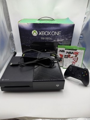 Microsoft Xbox One 500GB Konsole Schwarz mit Controller 2x Spiele Blitzversand