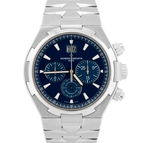 MINT Vacheron Constantin Overseas Chronograph Blue 42mm Stainless 49150 Watch