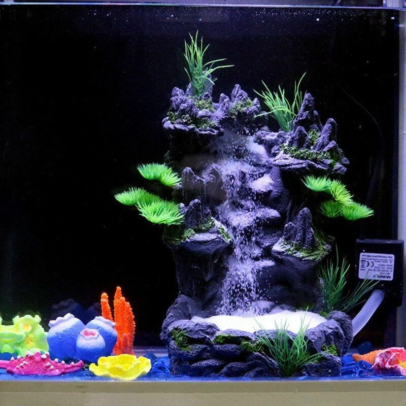 Decoración de cascada de arena rápida de roca verde para acuario King de 10,2 pulgadas - Foto 3 de 4