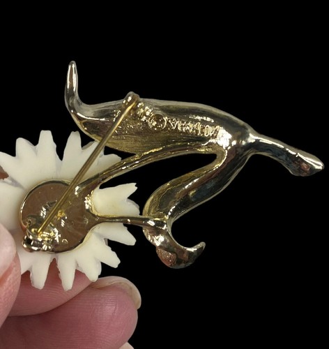 Broche prendedor vintage margarita años 60/70 MCM flor retro ¡BONITO! - Imagen 4 de 5