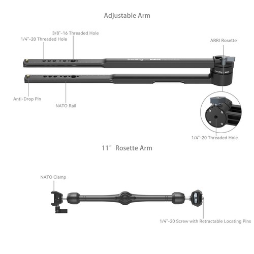 SmallRig x Mikevisuals Tracking POV Kit Camera Adjustable Telescopic Arm Rail - Picture 10 of 12