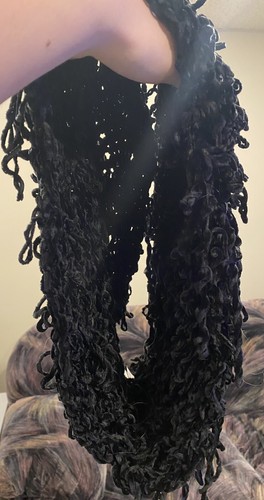 Fashion Black Infinity Scarf Thin Knit Style Accessory - 第 1/6 張圖片