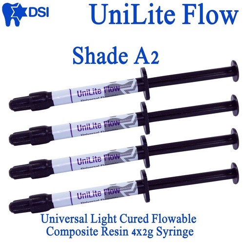 DSI UniLite Flow Dental Light Cured Universal Flowable Composite Resin 4x2g A2 eBay