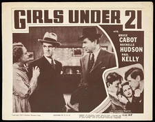 GIRLS UNDER 21 Movie Lobby Card Poster Rochelle Hudson Exploitation Crime r50