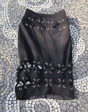 House of CB Black Jared Lace Up Skirt S Small