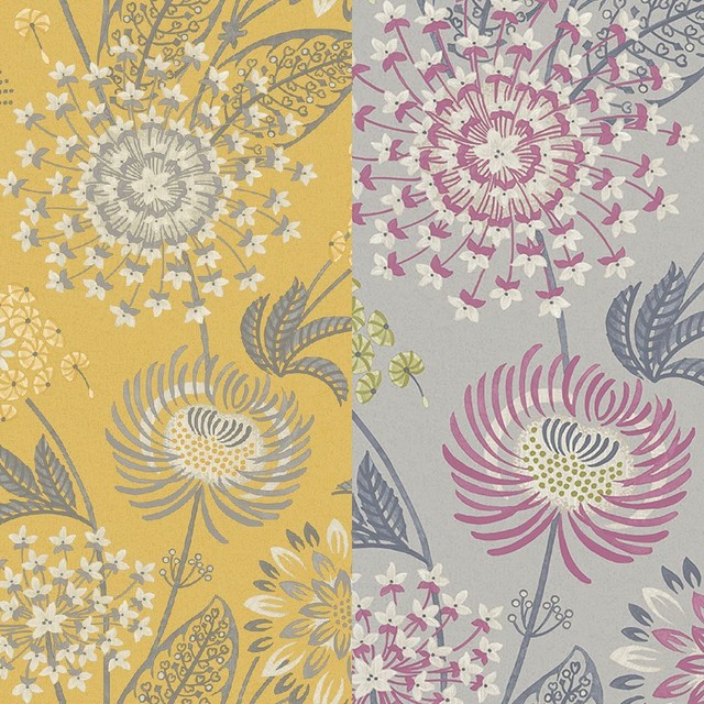 Vintage Bloom Mustard Yellow Wallpaper by Arthouse 676206 for sale online eBay