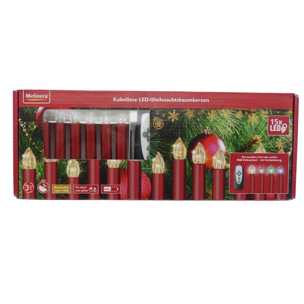 Melinera Wireless LED Christmas Tree Candles 15Piece Battery Operating