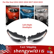 Pair For 2014-2019 Kia Soul Halogen Headlights Headlamps Replacement Left+Right