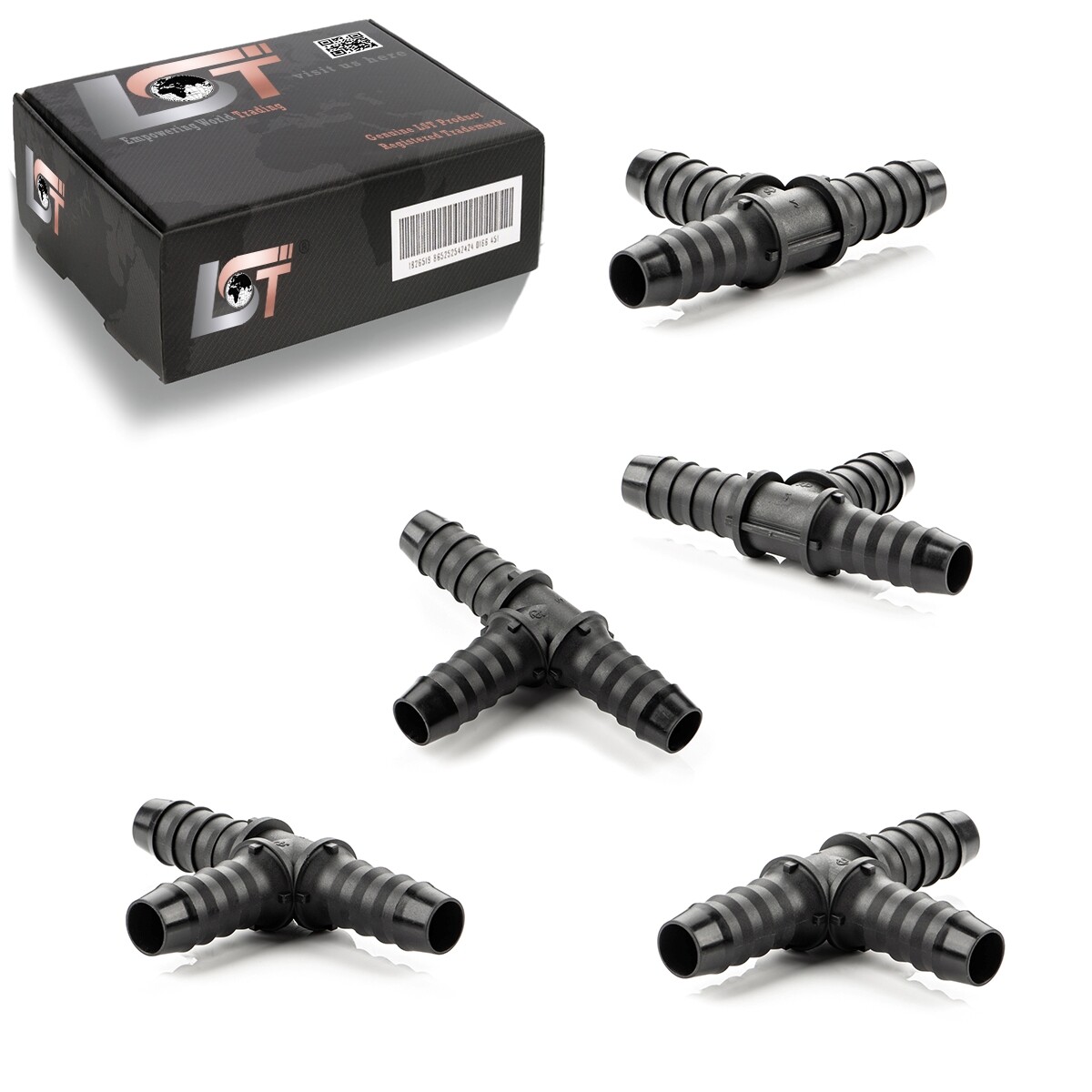 5x Irrigation System T-Piece Hose Connector T-Connector Ø 12 mm