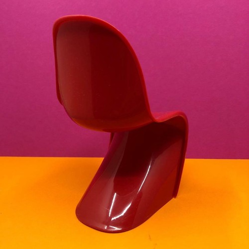 Rare Vintage Panton S Chair Small Barbie Size Mini Red Mid Century Designer 60s - Picture 3 of 4