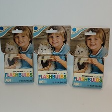 Lot of 3 NOS Boxes Sylvania Blue Dot Flashbulbs Full - Boxes of 12 - 36 Total