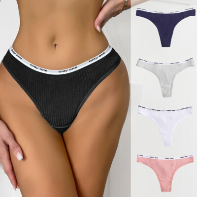 6 Packs Lot Sexy Womens Thongs Panties G string Bikini High Leg Underwear Briefs